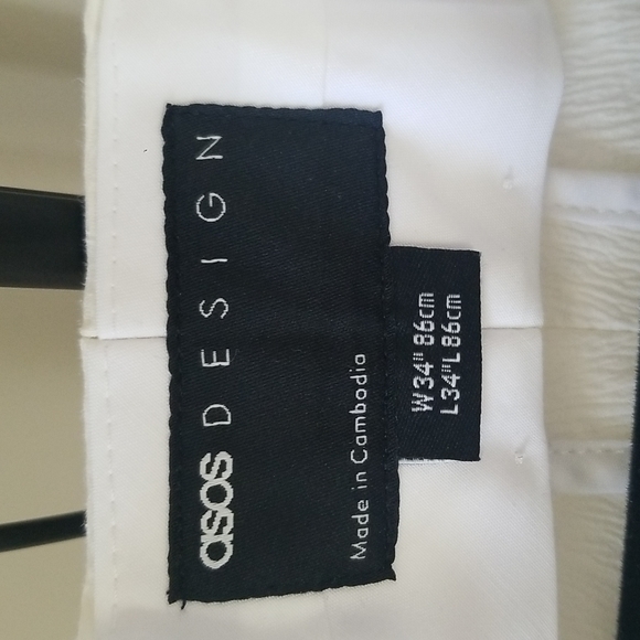 ASOS Design Men's Pants in Cream Size W34" 86cm L34" 86cm NWOT - Picture 2 of 5